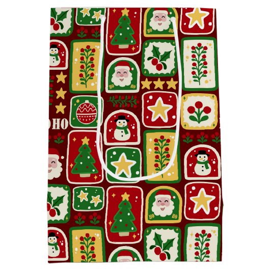 Merry and Bright Christmas Medium Cadeauzakje (Achterkant)