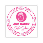 Merry and Bright Christmas Party Retouradres Zelfinktende Stempel (Design)