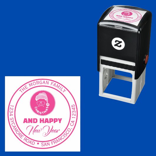 Merry and Bright Christmas Party Retouradres Zelfinktende Stempel