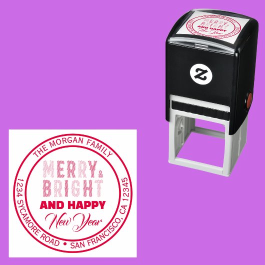 Merry and Bright Christmas Party Retouradres Zelfinktende Stempel