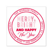 Merry and Bright Christmas Party Retouradres Zelfinktende Stempel (Design)