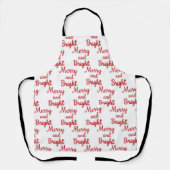 merry and bright christmas pattern apron schort (Voorkant)
