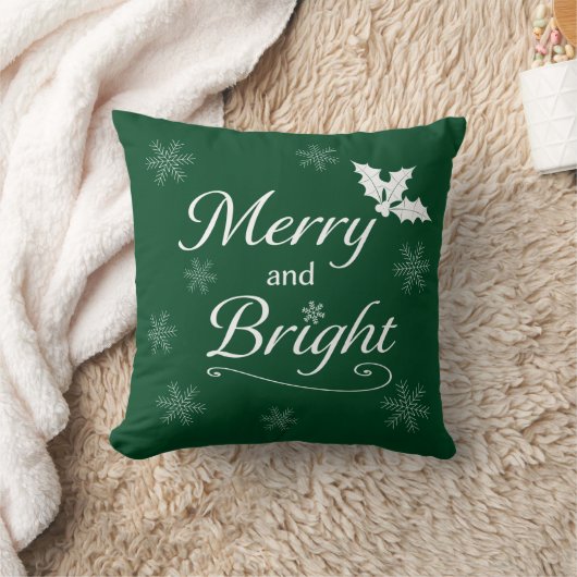 'Merry and Bright' Christmas Throw Pillow Kussen (Deken)