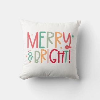 Merry and Bright Christmas Throw Pillow Kussen