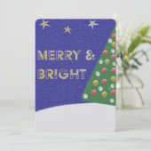 Merry and Bright Christmas Tree Card Feestdagenkaart (Staand voorkant)