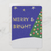 Merry and Bright Christmas Tree Card Feestdagenkaart (Voorkant / Achterkant)