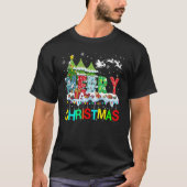 Merry and Bright Christmas Tree Christmas Lights M T-shirt (Voorkant)