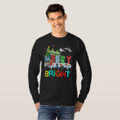 Merry and Bright Christmas Tree Christmas Lights M T-shirt (Voorkant volledig)