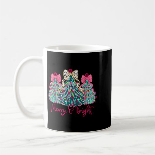 Merry And Bright Christmas Tree Coquette  Koffiemok (Links)
