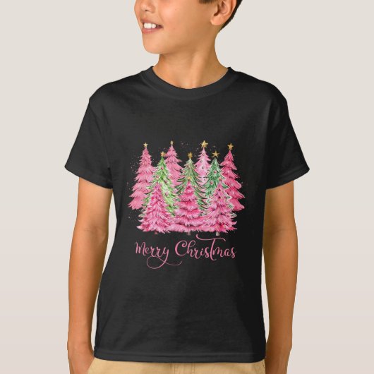 Merry And Bright Christmas Tree Cute Xmas Pajama M T-shirt (Voorkant)