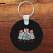 Merry And Bright Christmas Tree Xmas Tree Family H Sleutelhanger (Voorkant)