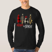 Merry And Bright Christmas Wild Leopard Plaid Tree T-shirt (Voorkant)