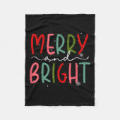 Merry And Bright Christmas Women Girls Kids Toddle Fleece Deken (Voorkant)