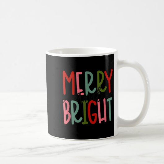 Merry And Bright Christmas Women Girls Kids Toddle Koffiemok (Rechts)