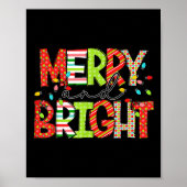 Merry And Bright Christmas Women Girls Kids Toddle Poster (Voorkant)