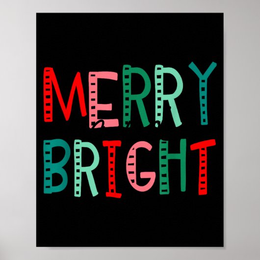 Merry And Bright Christmas Women Girls Kids Toddle Poster (Voorkant)