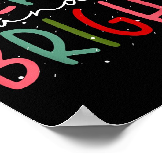 Merry And Bright Christmas Women Girls Kids Toddle Poster (Hoek)