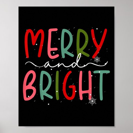 Merry And Bright Christmas Women Girls Kids Toddle Poster (Voorkant)