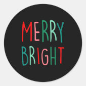 Merry And Bright Christmas Women Girls Kids Toddle Ronde Sticker (Voorkant)