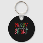 Merry And Bright Christmas Women Girls Kids Toddle Sleutelhanger (Voorkant)