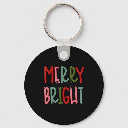 Merry And Bright Christmas Women Girls Kids Toddle Sleutelhanger (Voorkant)