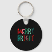 Merry And Bright Christmas Women Girls Kids Toddle Sleutelhanger (Voorkant)
