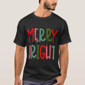 Merry And Bright Christmas Women Girls Kids Toddle T-shirt (Voorkant)
