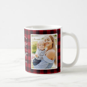 Merry and Bright Classic Red Plaid met 2 foto's Koffiemok