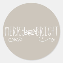 Merry and Bright Classic Round Sticker