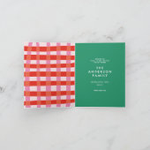 Merry and Bright Colorful Gingham aangepaste naam Feestdagen Kaart (Binnen)