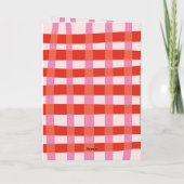 Merry and Bright Colorful Gingham aangepaste naam Feestdagen Kaart (Achterkant)