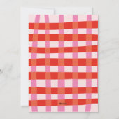 Merry and Bright Colorful Gingham aangepaste naam Feestdagenkaart (Achterkant)