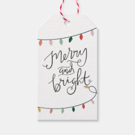 Merry and Bright Colorful String of Lights Cadeaulabel
