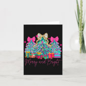 Merry And Bright Coquette Bow Christmas Tree Women Kaart (Voorkant)