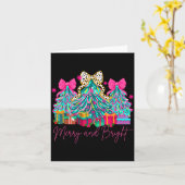Merry And Bright Coquette Bow Christmas Tree Women Kaart (Gele Bloem)