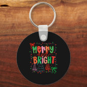 Merry And Bright Coquette Bow Christmas Tree Women Sleutelhanger (Voorkant)