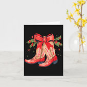 Merry And Bright Cowgirl Boot Christmas Western Co Kaart (Gele Bloem)
