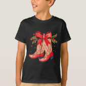 Merry And Bright Cowgirl Boot Christmas Western Co T-shirt (Voorkant)