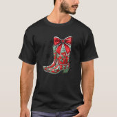 Merry and Bright Cowgirl Boot Christmas Western Co T-shirt (Voorkant)