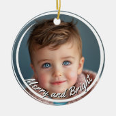 Merry and Bright Custom Baby Boy Foto Keramisch Ornament (Voorkant)