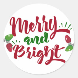 Merry and Bright Design Ronde Sticker