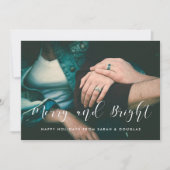 Merry and Bright Elegant Feestfotokaart Feestdagenkaart (Voorkant)