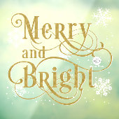 Merry and Bright, Elegant met Kerstmis kantoor deu Raamsticker (Vel 3)