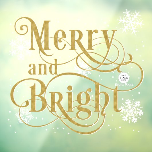 Merry and Bright, Elegant met Kerstmis kantoor deu Raamsticker (Vel 3)