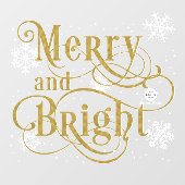 Merry and Bright, Elegant met Kerstmis kantoor deu Raamsticker (Vel)