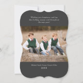 Merry and Bright Elegant Red Script Photo Collage Feestdagenkaart (Achterkant)