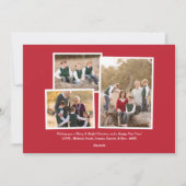 Merry and Bright Elegant Red Script Photo Collage Feestdagenkaart (Achterkant)