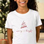 Merry and Bright - elegant rood kind T-shirt