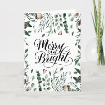 Merry and Bright Elegant Script Magnolia Greenery