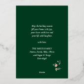 Merry and Bright Elegant Script Magnolia Greenery Folie Feestdagenkaart (Achterkant)